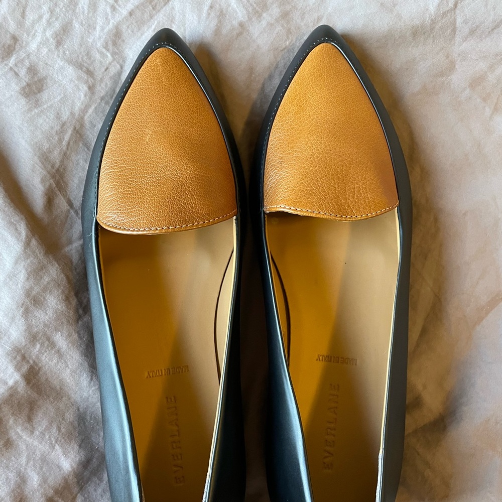 Everlane The Modern Point (black/cognac) size 9